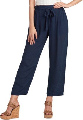 Juniors' Gauze Tie-Front Mid Rise Pull-On Pants