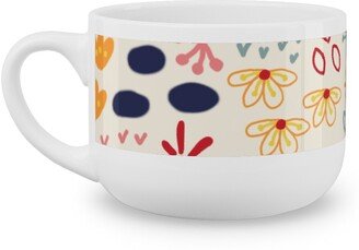 Mugs: Summer Floral - Light Latte Mug, White, 25Oz, Multicolor