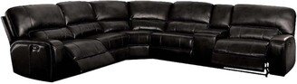 Black Faux Leather Reclining L Shaped Corner Sectional - 138