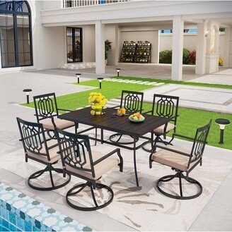 Captiva Designs 7pc Patio Dining Set with Rectangle Table with 2.6