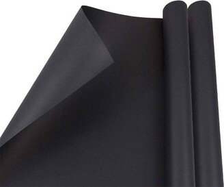 JAM Paper & Envelope JAM PAPER Black Matte Gift Wrapping Paper Rolls - 2 packs of 25 Sq. Ft.