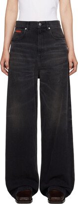 Black Wide-Leg Jeans-AE