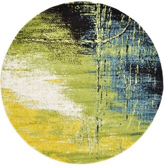 Bayshore Home Pari Par1 Light Green 6' x 6' Round Area Rug