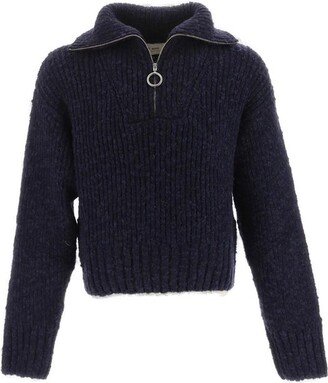 Half-Zipped Knitted Jumper-AD