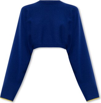 Cropped Cashmere Sweater - Blue