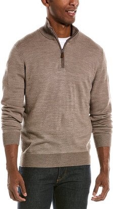 Micro Birdseye Merino Wool 1/4-Zip Mock Sweater-AA