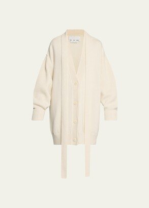 SA SU PHI Oversized Belted Wool-Cashmere Cardigan