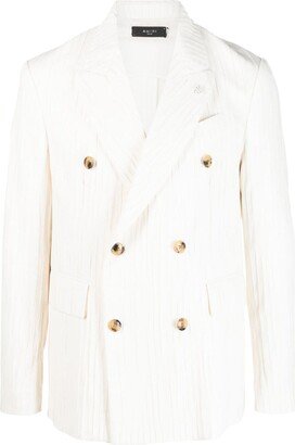 Striped Double-Breasted Blazer-AB