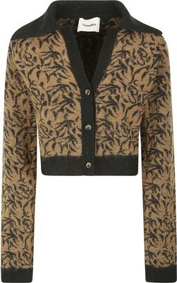 Graphic-Printed V-Neck Cardigan