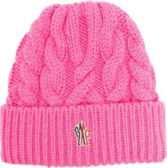 Logo-Appliqué Cable-Knit Beanie