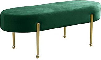 Meridian Furniture Gia Collection Modern | Contemporary Velvet Upholstered Bench with Sturdy Metal Legs in Rich Gold Finish-AC