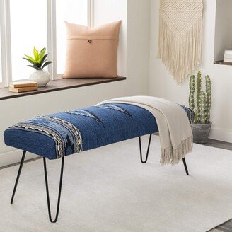 Questa Southwestern Hairpin Upholstered Bench
