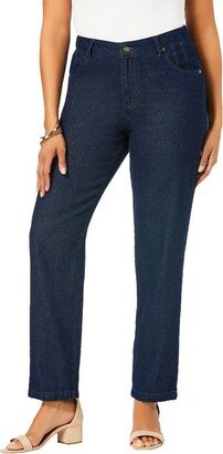 Jessica London Women's Plus Size Tall Classic Cotton Denim Straight Jeans, 24 W - Indigo