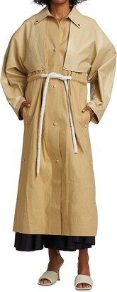 Cape Drawstring Trench Coat