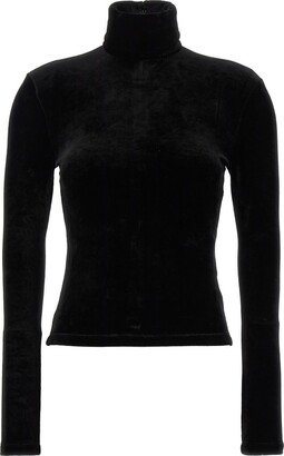 Turtleneck Velvet Jumper-AA