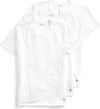 Slim Fit w/ Wicking 3-Pack Crew Undershirts (White) Men's Underwear