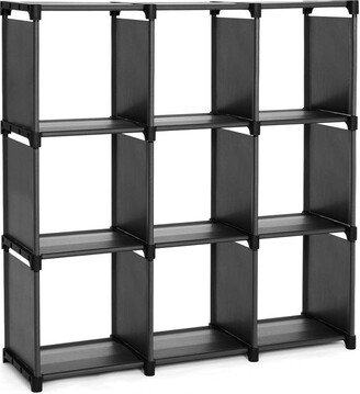 9 Cube DIY Storage Shelves Open Bookshelf Closet Organizer Rack Cabinet - Black - 41 3/8