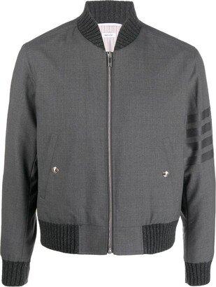 4-Bar stripe wool bomber jacket