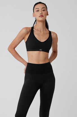 Seamless Ribbed Favorite Bra in Black, Size: XS |