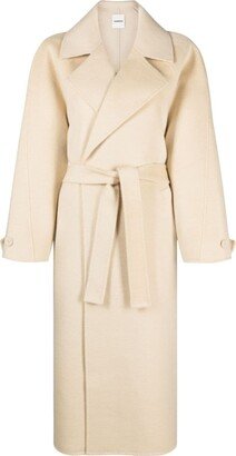 Sandy belted wool coat