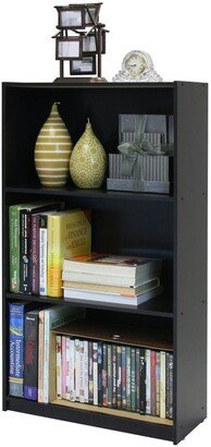 3-Tier Bookcase Storage Shelves in Espresso Finish - 21.8 x 9.2 x 39.5 inches