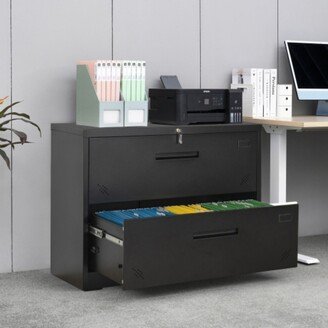 Organnice 2 Drawer Lateral File Cabinet，Office Strong Cabinet