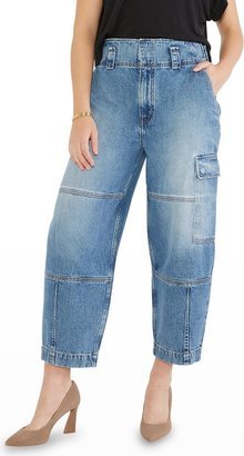 Juni Tapered Wide-Leg Cropped Cargo Pants