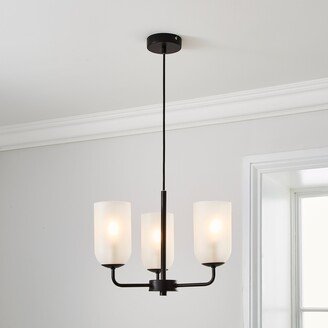 Dunelm Palazzo Frosted 3 Light Chandelier Black