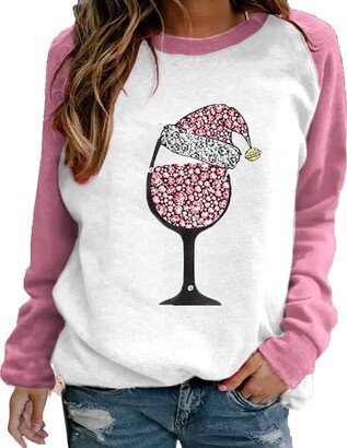 Generic Lightning Deals Of Today Big And Tall Sweatshirts for Women Ugly Christmas Sweater Long Sleeve Cute Xmas Graphic Print Crewneck Loose Fitting Sweatshirt Tops