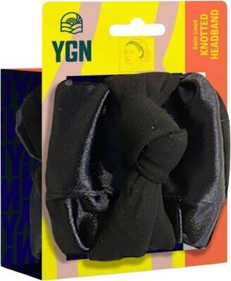 You Go Natural Satin Lined Knotted Headband - Black