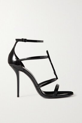 Cassandra Logo-embellished Patent-leather Sandals - Black