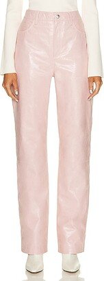 Lyma Leather Pant in Pink