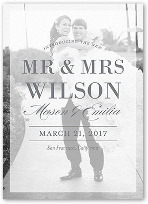 Wedding Announcements: Clean Overlay Wedding Announcement, White, Matte, Signature Smooth Cardstock, Square