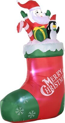 5' Christmas Inflatable Santa Penguin Blow-Up Outdoor Yard Display