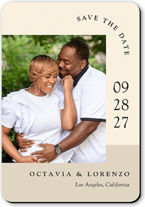 Save The Date Cards: Two Become One Save The Date, Beige, Magnet, Matte