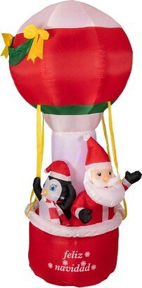 Northlight 8' Lighted Inflatable Feliz Navidad Hot Air Balloon Outdoor Christmas Decoration