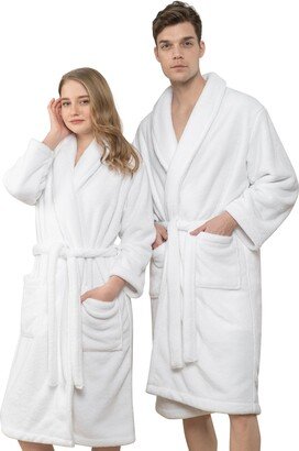 Mens and Womens Robe Warm Fleece Unisex Bathrobe-AC