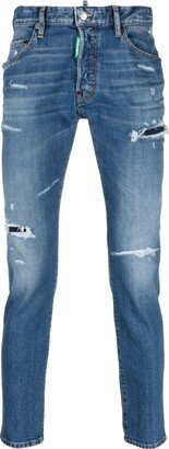Distressed-Effect Slim-Fit Jeans-AG