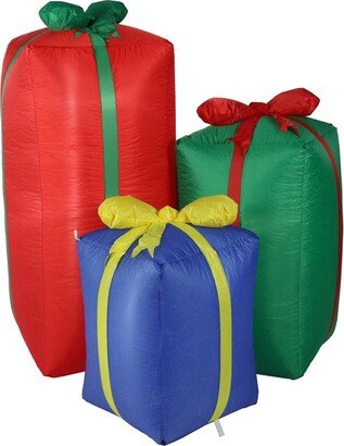 Sunnydaze Decor 4FT Christmas Inflatable Present Trio W/ LED Light Xmas Yard Outdoor Decor