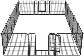 Heavy Duty 16 Panel Pet Playpen Dog Exercise Pen Black