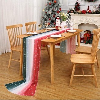 Christmas Snowflake Chiffon Table Runner