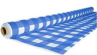 Crown Display 40 In. X 100 Ft. Blue Gingham Table Roll Disposable