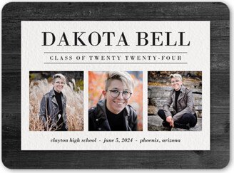 Graduation Announcements: Woodgrain Name Graduation Announcement, Grey, 6X8, Matte, Signature Smooth Cardstock, Rounded