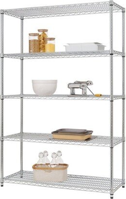 5-Tier Adjustable Storage Shelving Unit Chrome