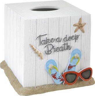 Beach Mode Flip-Flop Motif Resin Tissue Box Cover