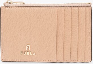 Leather Card Case - Beige-AB