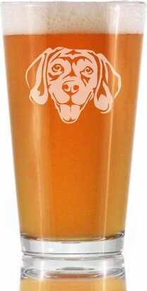 Happy Beagle Face - Pint Glass, 16 Oz, Etched Sayings Cute Gifts For Dog Lovers With Beagles