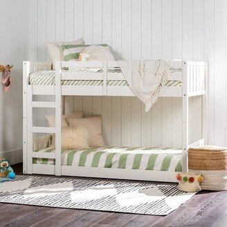 Snake River Décor Traditional Twin over Twin Solid Wood Stackable Slat Bunk Bed in White