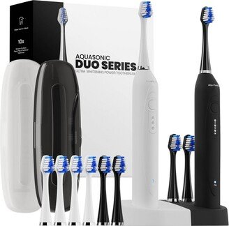 Aquasonic Dual Handle Ultra Whitening Electric Toothbrushes - White & Black