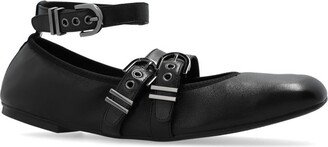 Maverick Buckle-Detailed Ballerina Shoes-AA